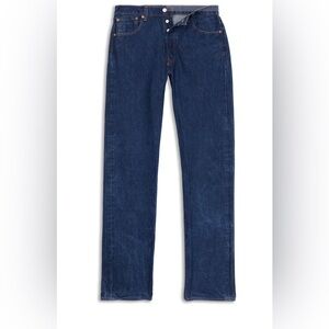 Levi’s 501 Shrink-to-Fit Men’s Button-Fly Straight Leg Jeans Dark Blue Sz 32x32